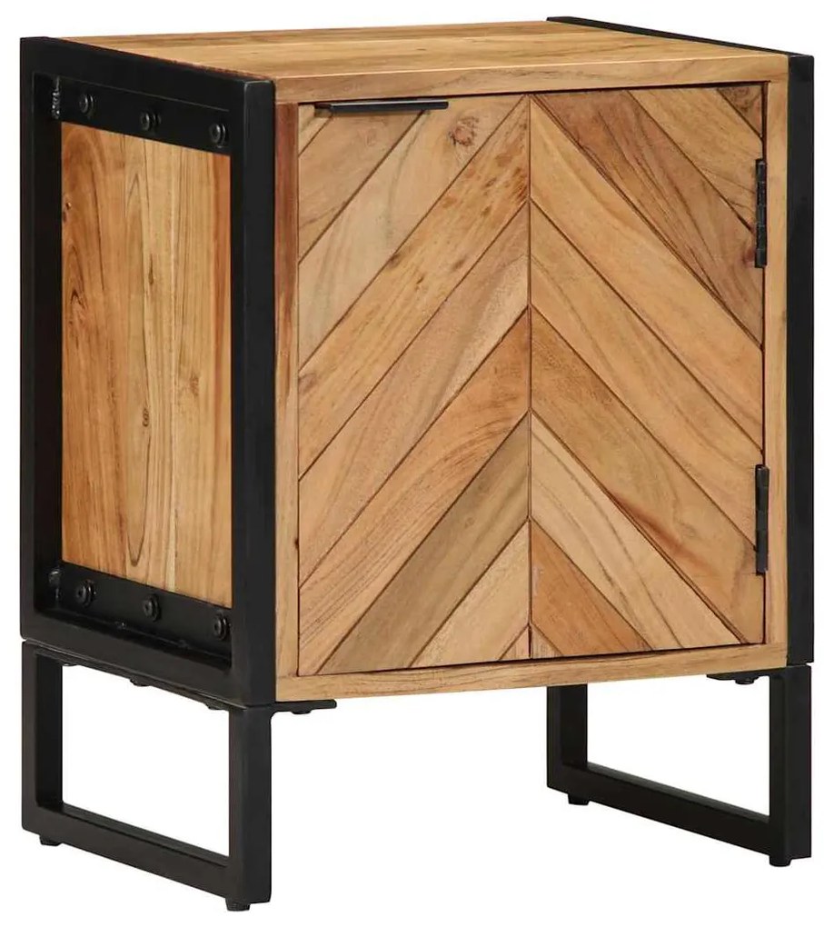 mesa de cabeceira 40x30x50 cm de madeira sólida de acácia