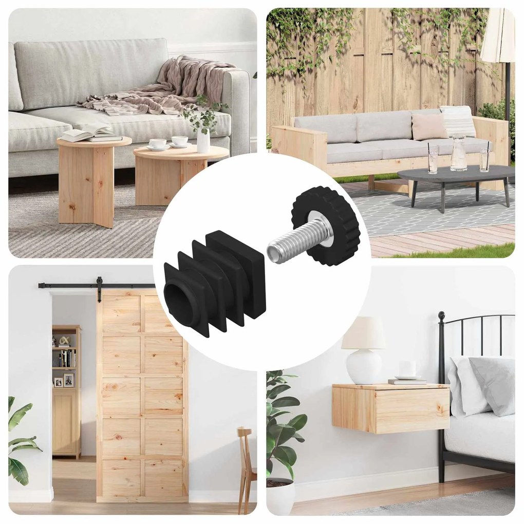 vidaXL Calços para Móveis Ajustável 1895 pcs Preto PP