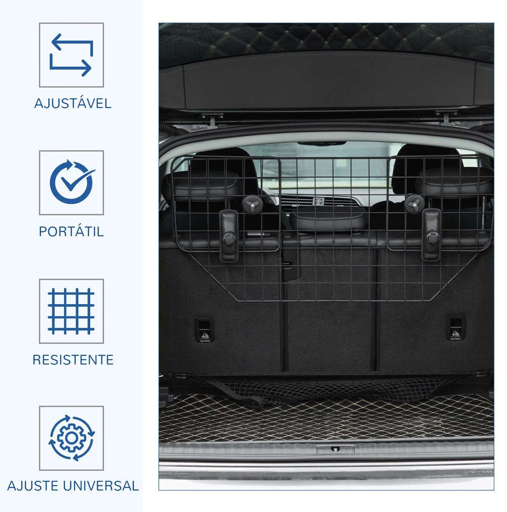 PawHut Grade de Segurança de Carro para Cães Universal Grade de Segura