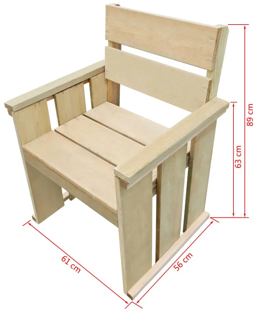 5 pcs conjunto de jantar para exterior pinho impregnado