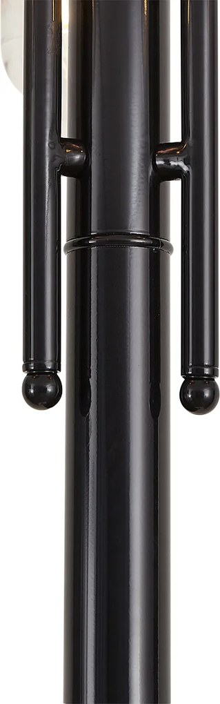 Candeeiro de Exterior Moderno Preto com Cobre 235cm 3-Luzes IP44 - Kansas