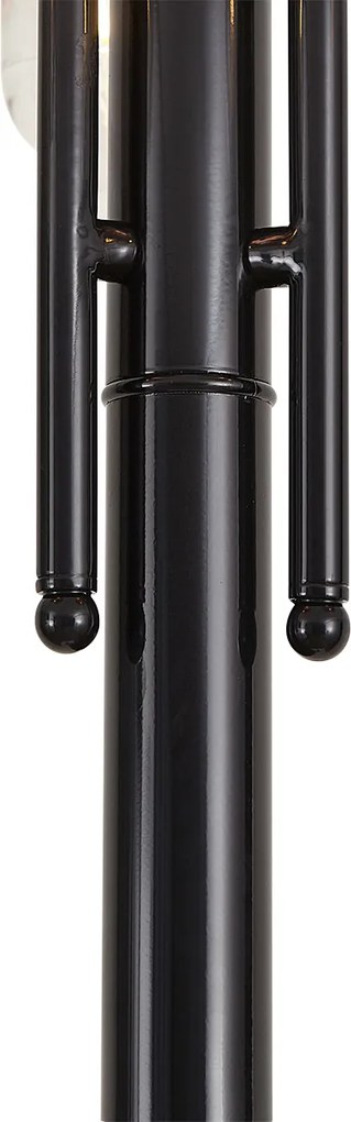 Candeeiro de Exterior Moderno Preto com Cobre 235cm 3-Luzes IP44 - Munique