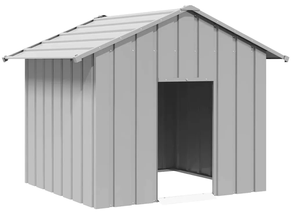 Casota para cães com telhado 131x101x102 cm aço galvanizado