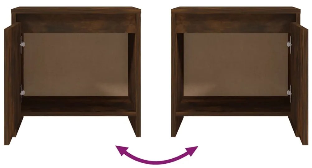 Mesas de cabeceira 2 pcs derivados madeira carvalho fumado