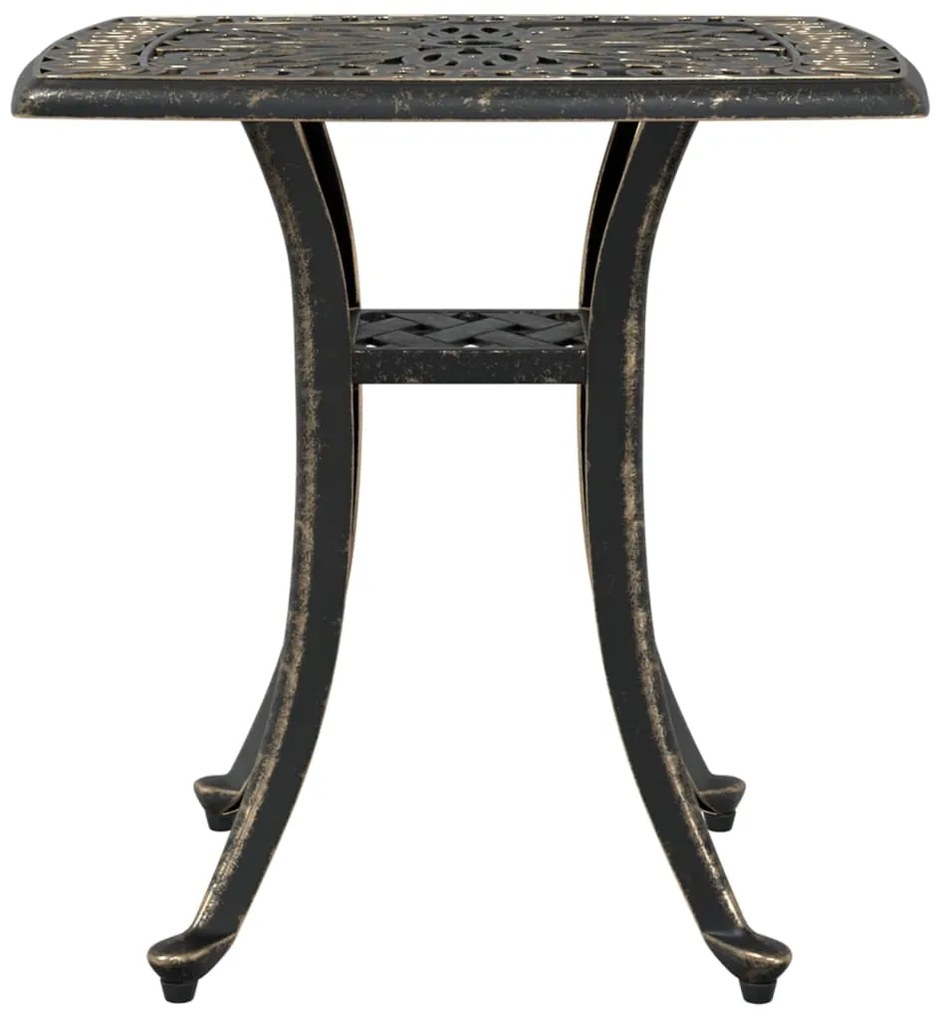 Mesa de jardim 53x53x53 cm alumínio fundido bronze