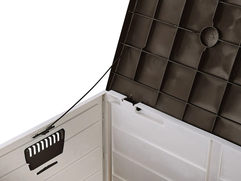 Caixa para exterior creme e castanho 112 x 50 cm LOCARNO Beliani