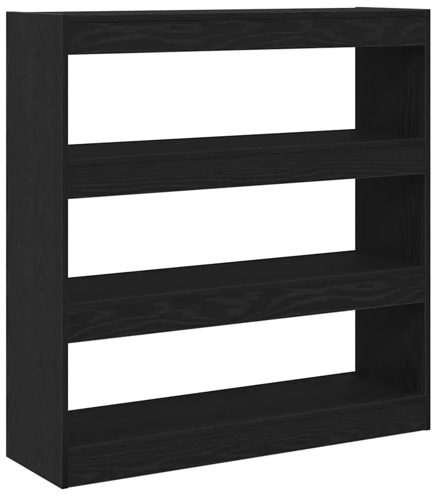 Armário de Livros/Divisor de Ambiente Carvalho Preto 100x30x103cm Made
