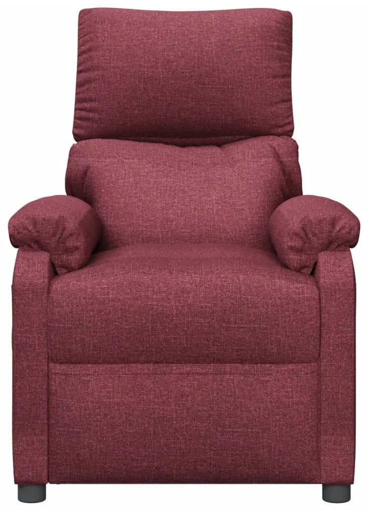 Poltrona de massagens elétrica reclinável tecido vermelho tinto