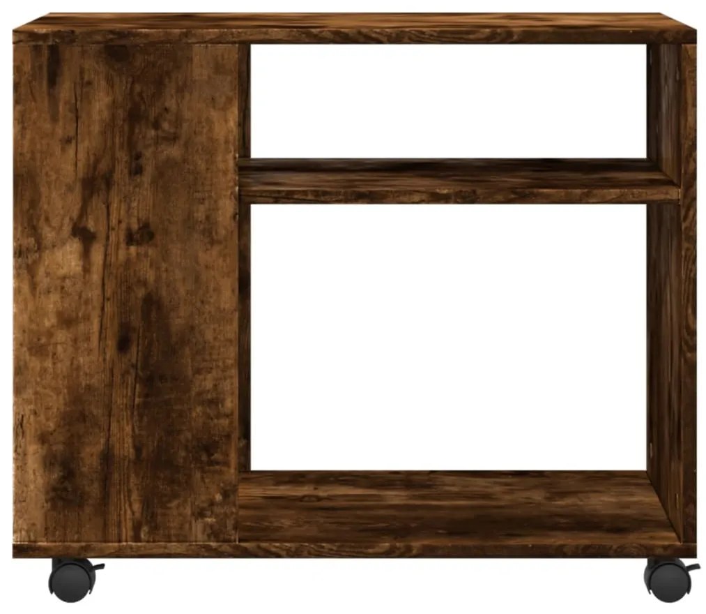 Mesa de apoio com rodas derivados de madeira carvalho fumado