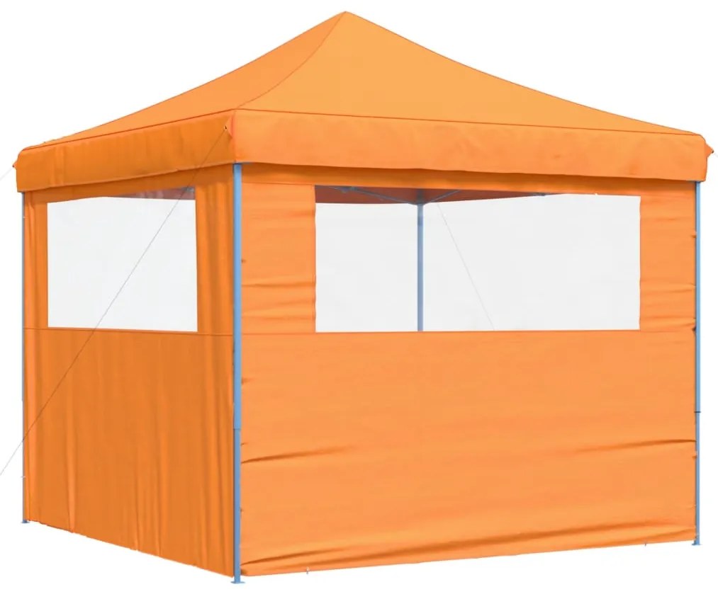 Tenda para festas pop-up dobrável c/ 2 paredes laterais laranja