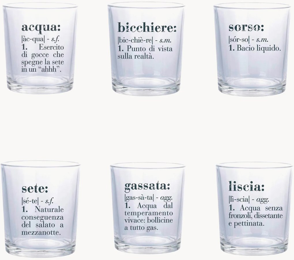 Copos de água Victionary, conjunto de 6