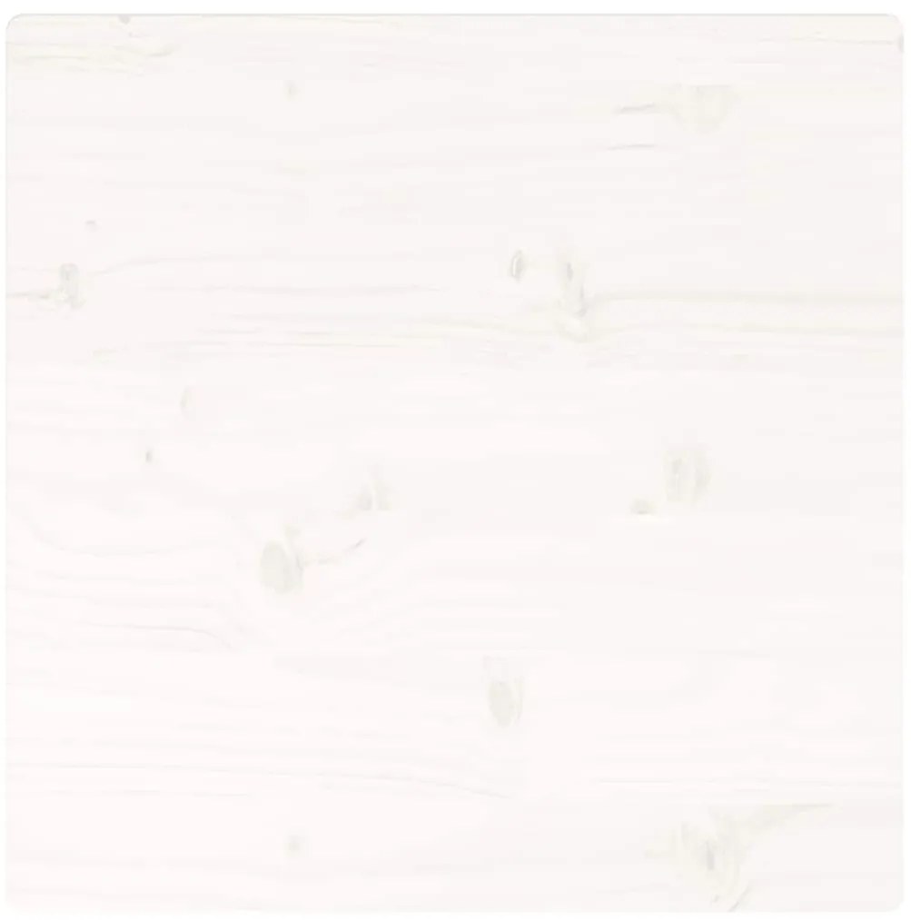 Tampo de mesa quadrado 50x50x2,5 cm pinho maciço branco