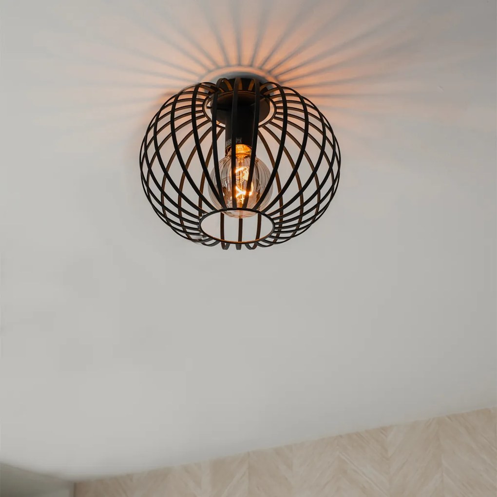 Candeeiro de teto design preto 30 cm - Johanna