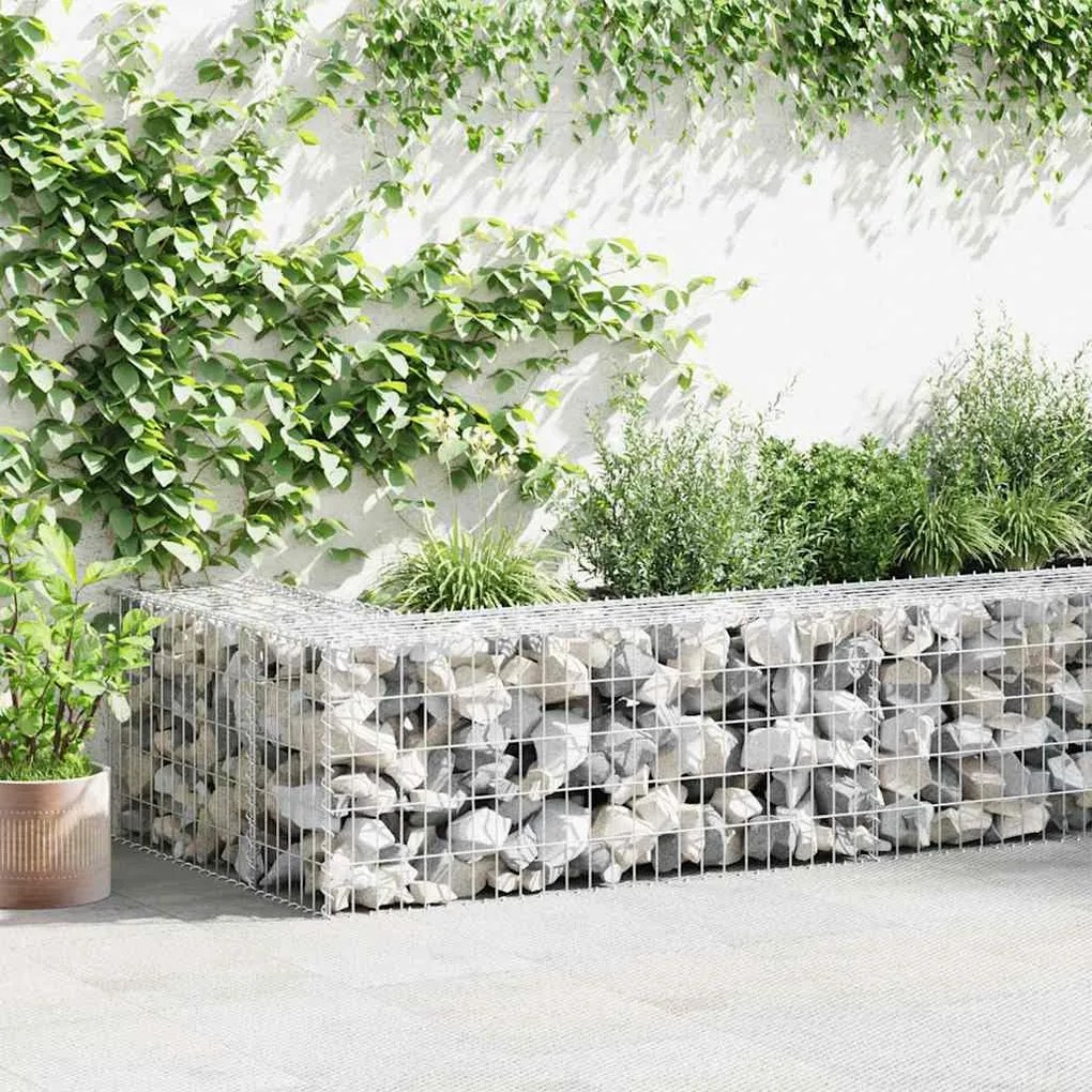 Muro gabião com tampas aço galvanizado 900x30x50 cm