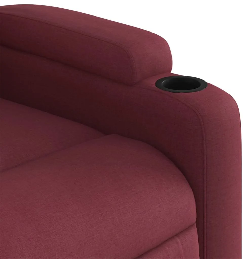 Poltrona reclinável tecido vermelho tinto