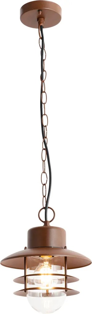Luminária Pendente Industrial Marrom Ferrugem IP44 - Shell
