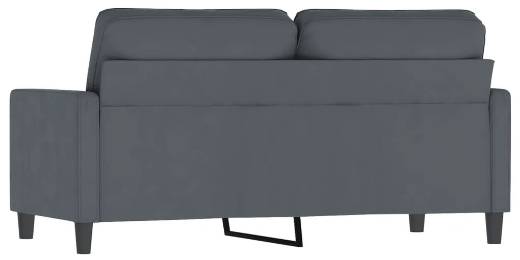 Sofá de 2 lugares 140 cm veludo cinza-escuro