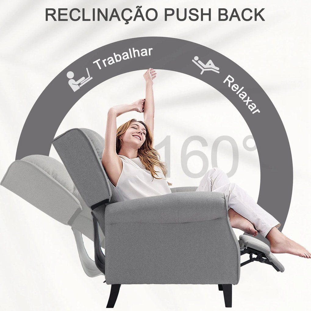 HOMOM Poltrona Reclinável Poltrona Relax com Reclinação Manual até 160