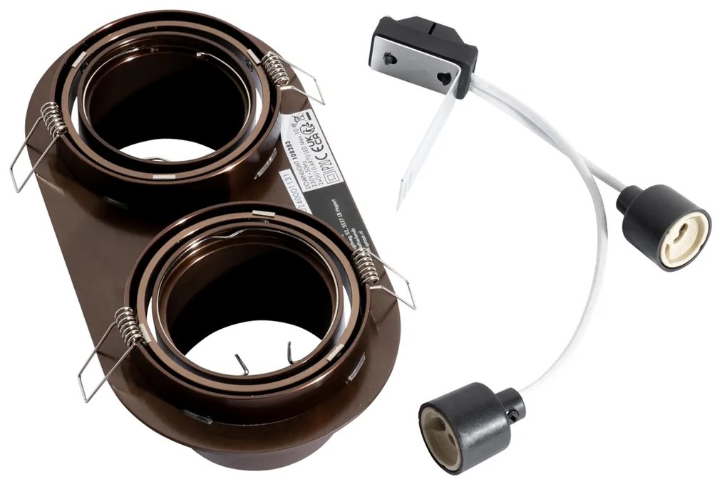 Foco embutido arredondado bronze escuro GU10 70mm inclinável 2 luzes - Installa