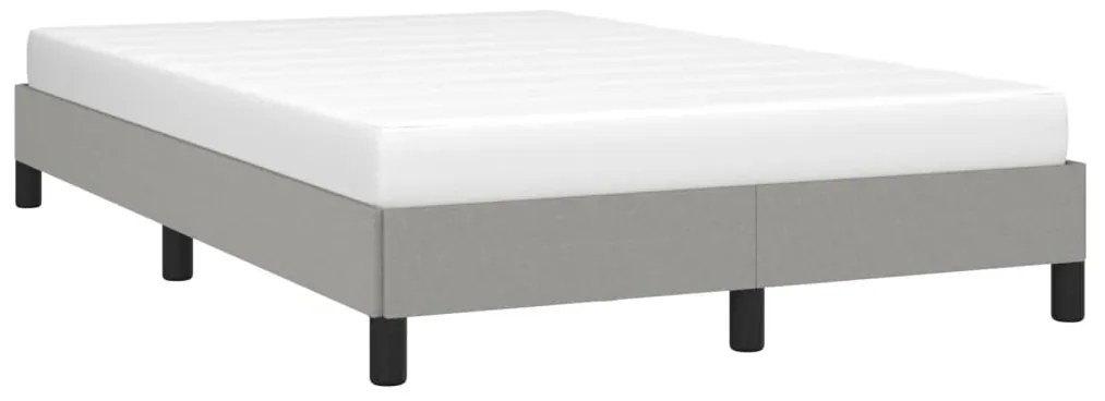 Estrutura de cama sem colchão cinza claro tecido