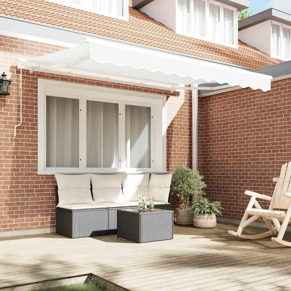 Toldo Retrátil Manual Branco 350x200 cm 350 x 200 cm 3.5 x 2 m
