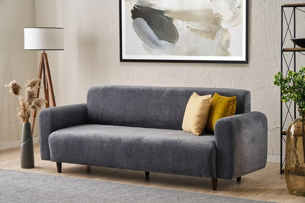 Sofá de 3 Lugares Noya – Cinzento – 220x87x70 cm