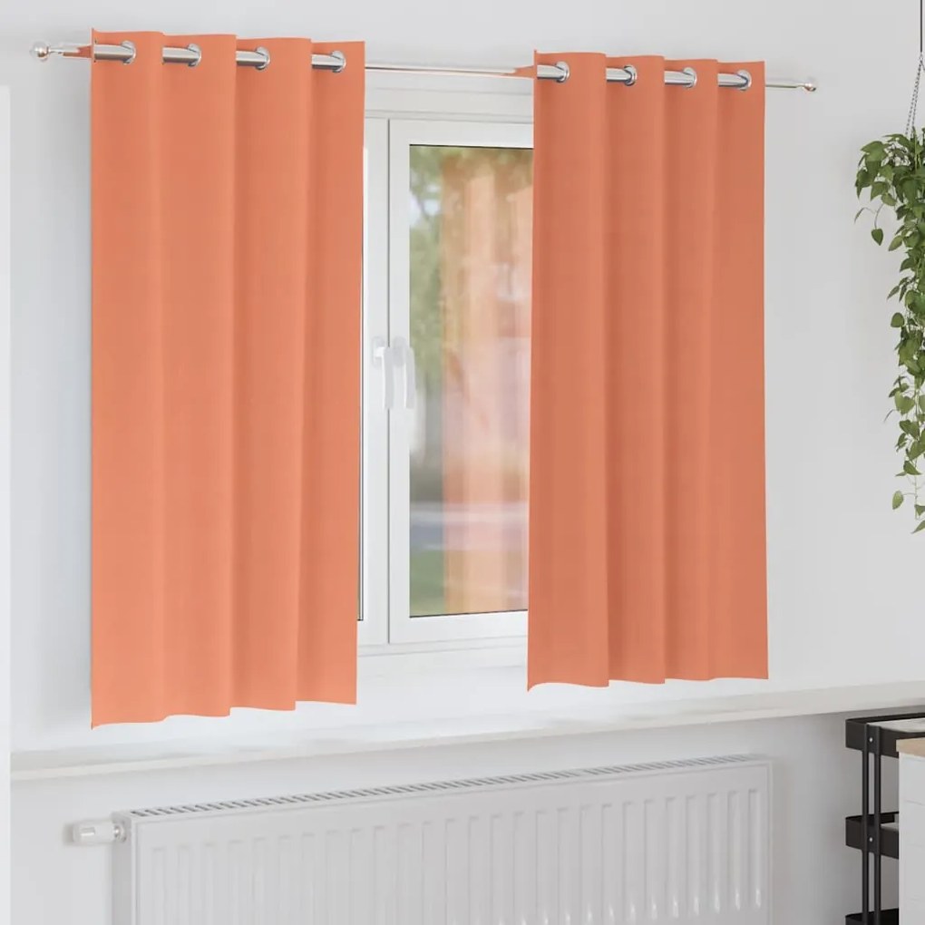 vidaXL Cortinas com cortinas 2 pcs Terracota 175 x 140 cm Poliéster