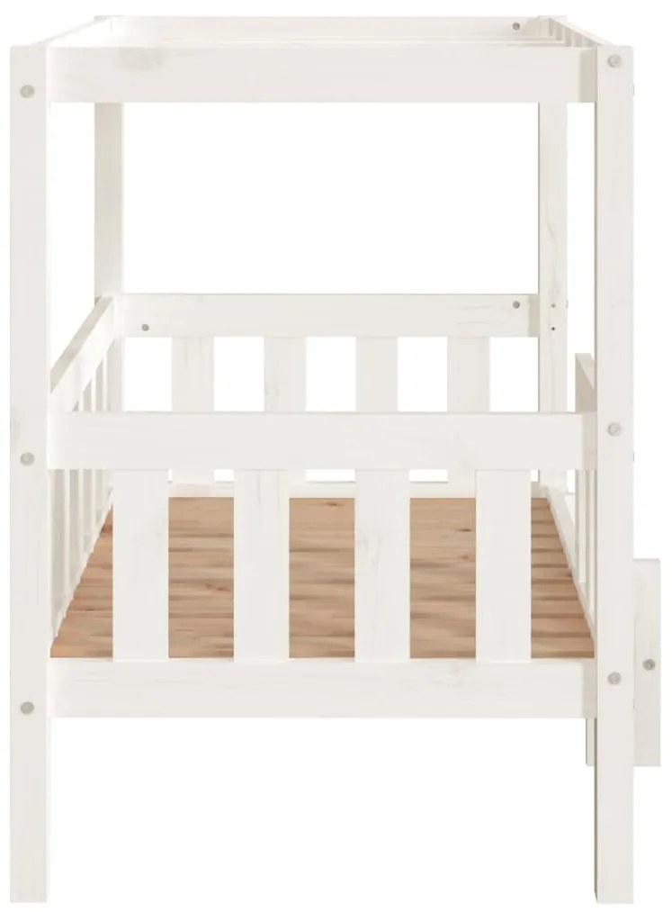 Cama para cães 95,5x73,5x90 cm madeira de pinho maciça branco