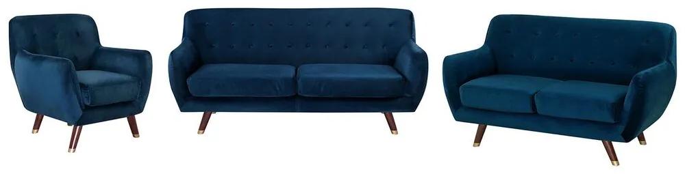 Conjunto de sofás em veludo azul marinho BODO Beliani