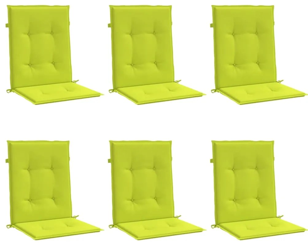 Almofadões lombares p/ cadeiras jardim 6pcs oxford verde brilh.