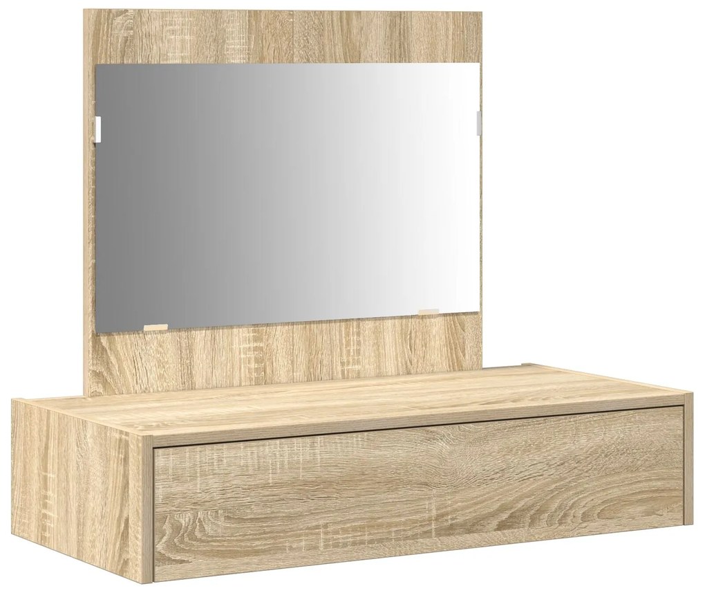 Mesa de Maquiagem Suspensa Carvalho Sonoma 83x40x70 cm