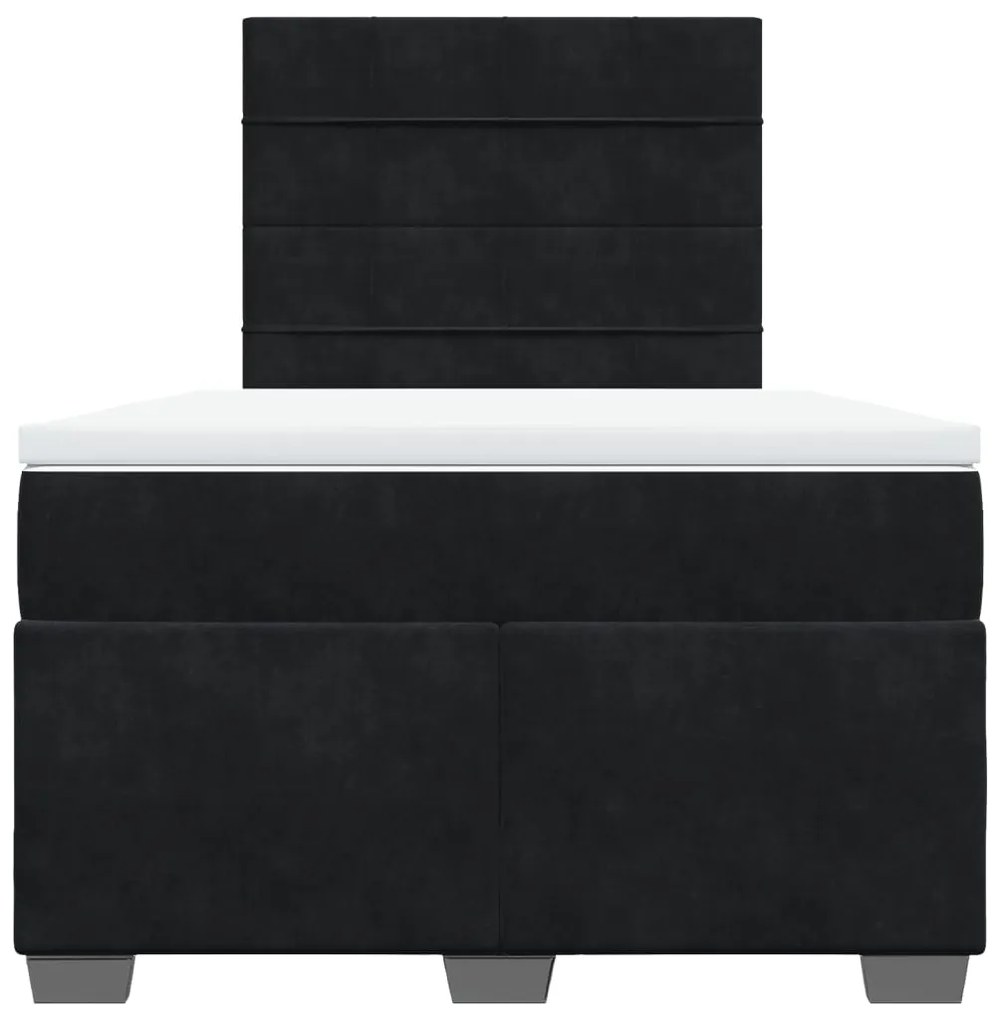 Cama boxspring com colchão 120x190 cm veludo preto