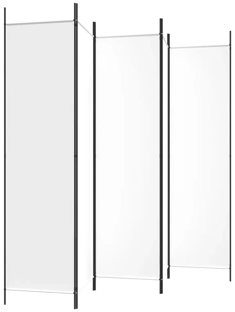 Biombo com 5 painéis 250x200 cm tecido branco