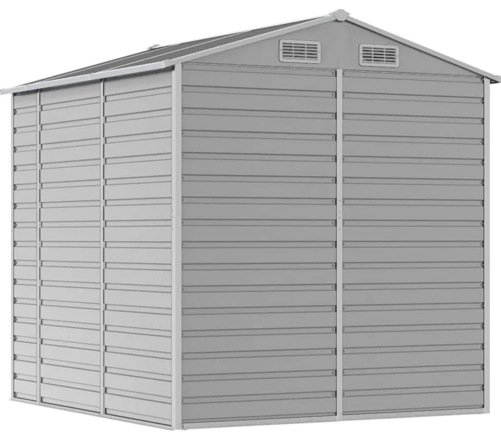 Abrigo de jardim 191x215x198 cm aço galvanizado cinzento-claro