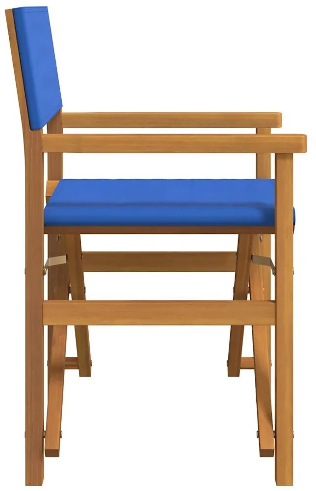 Cadeiras de realizador dobráveis 2 pcs teca maciça azul