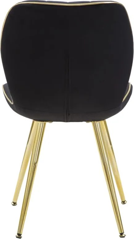 CONJUNTO DE 2 CADEIRAS 46X58X77 CM PRETO E DOURADO