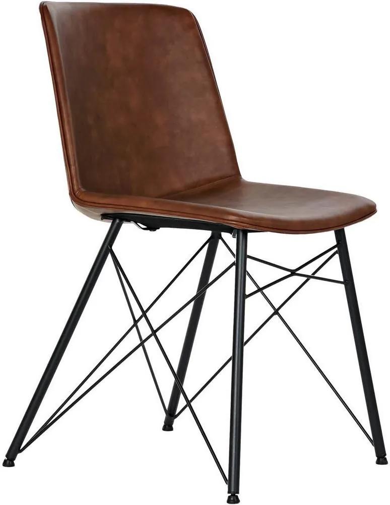 Cadeira DKD Home Decor Castanho Poliuretano Metal (47 x 53 x 81 cm)
