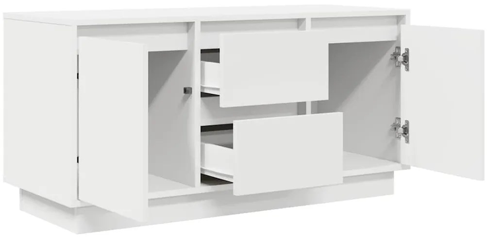 Móvel de TV com luzes LED 100x41x50 cm branco