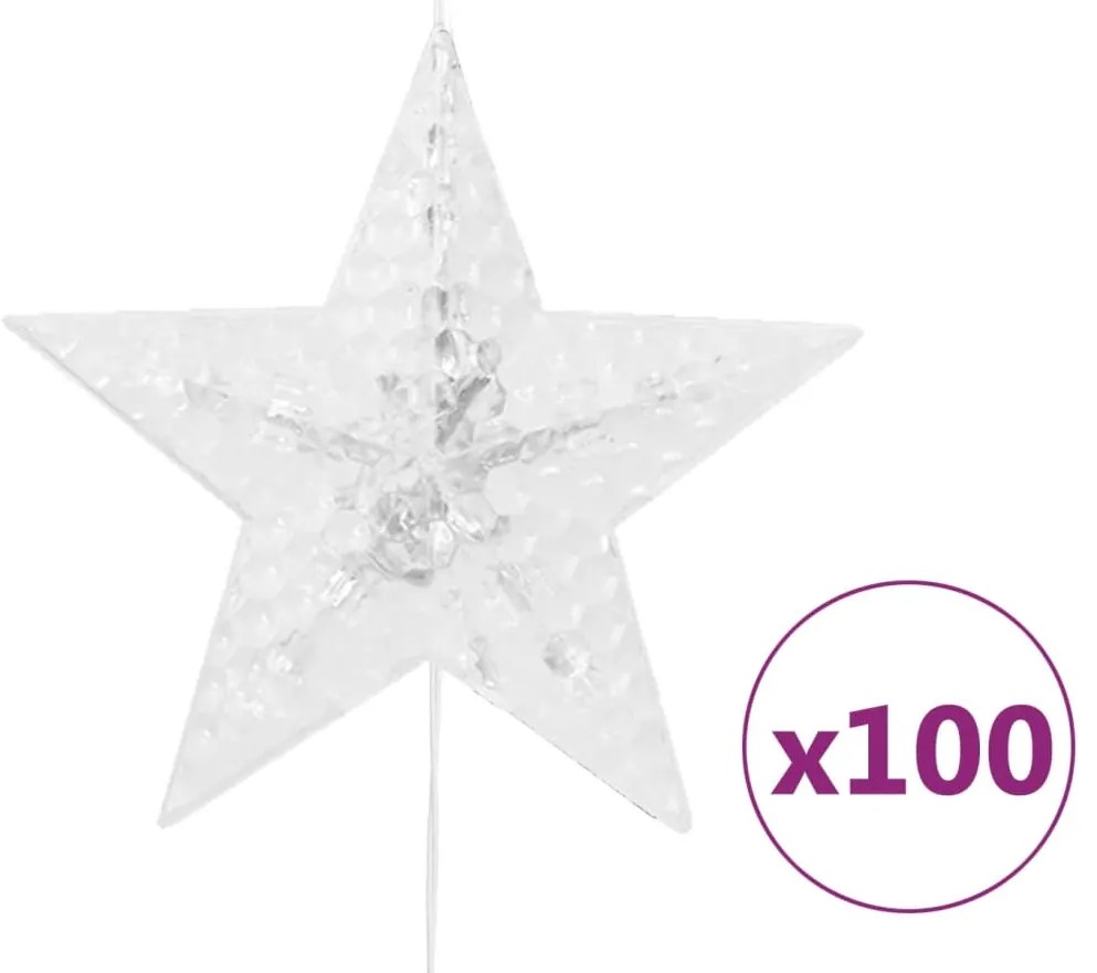 Cortina de iluminação c/ estrelas 500 LEDs 8 funções colorido