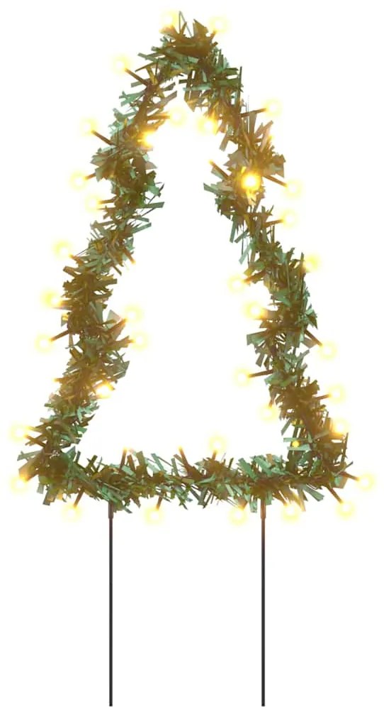 Decoração árvore de Natal c/ luz e estacas 3 pcs 50 LEDs 30 cm