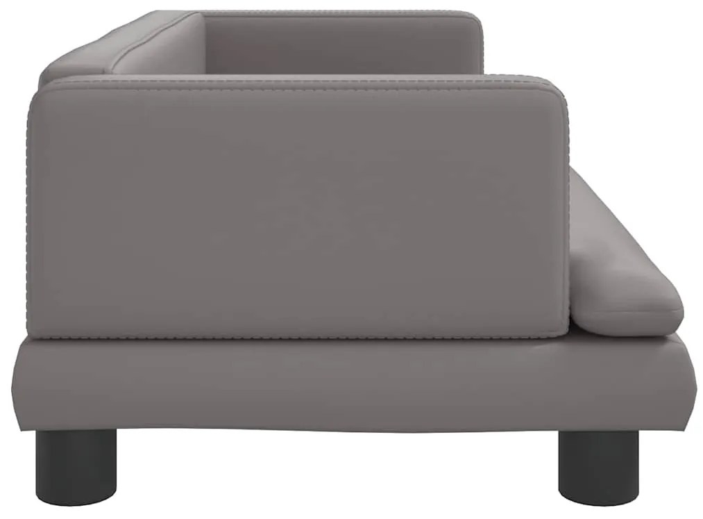Cama para cães 80x45x30 cm couro artificial cinzento