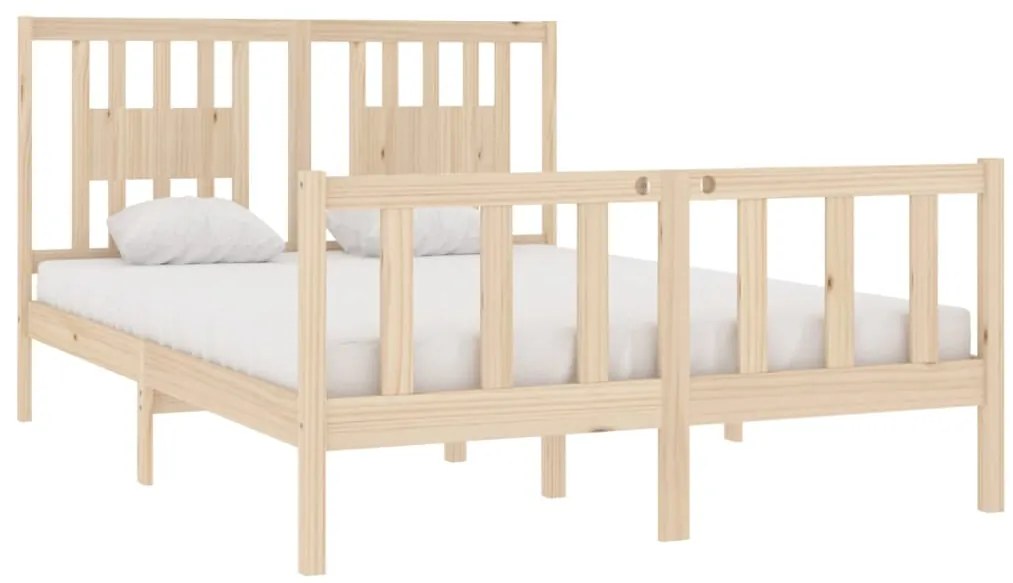 Estrutura de cama casal 135x190 cm madeira maciça