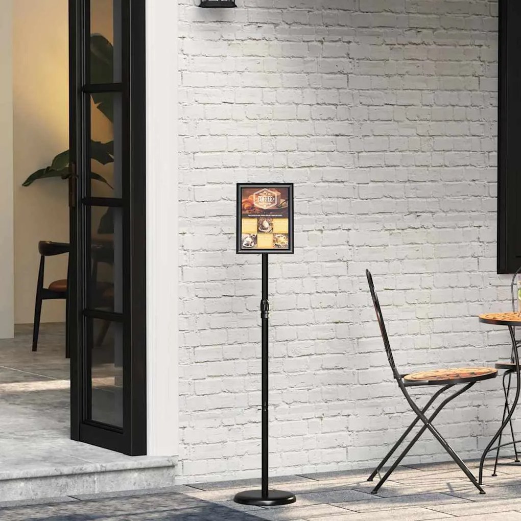 vidaXL Displays de Feira Preto 25 x 25 x 125 cm Alumínio