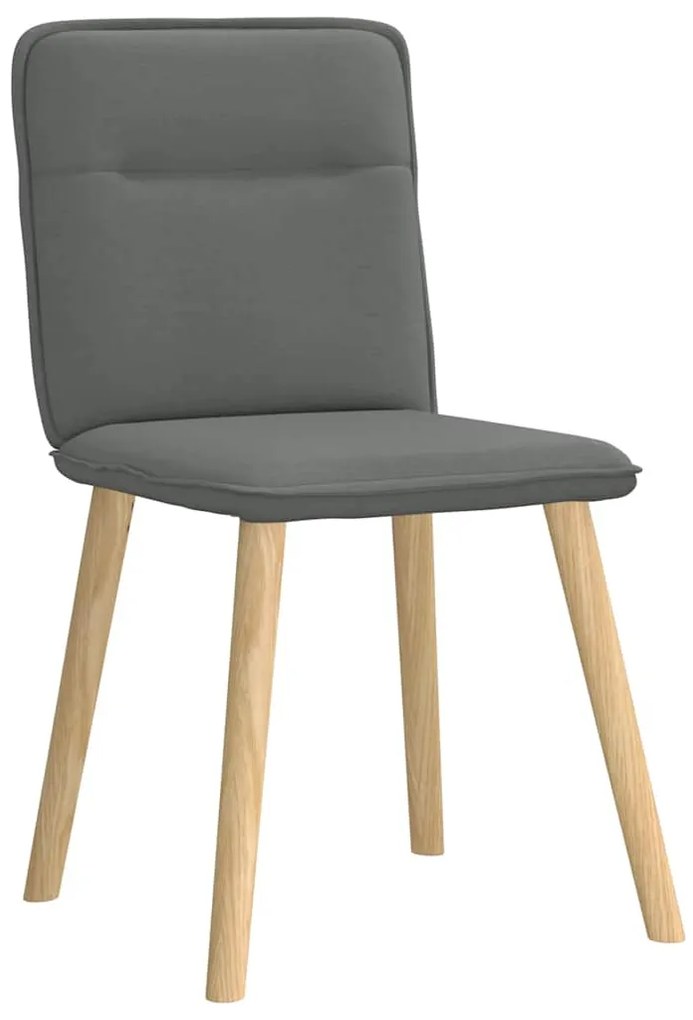 Cadeiras de jantar 6 pcs tecido cinzento-escuro