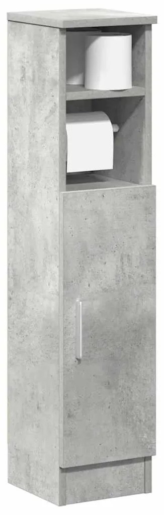 vidaXL Móvel p/ casa banho c/ suporte rolos 20,5x22x90cm cinza cimento