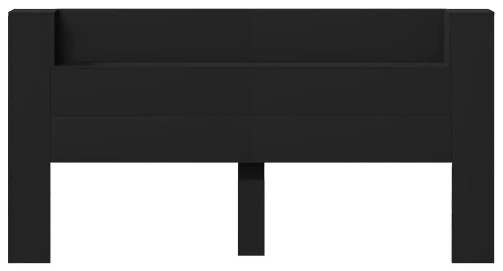 Armário de cabeceira com luzes LED 200x16,5x103,5 cm preto