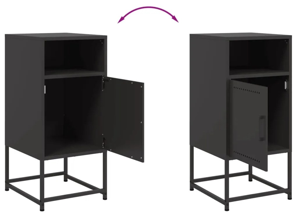 Mesa de cabeceira 36x39x78 cm aço preto