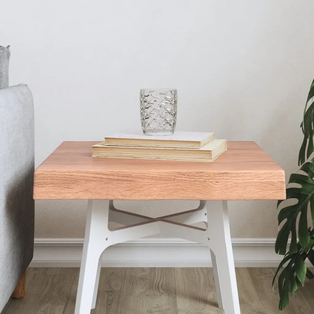 vidaXL Tampo de mesa com bordas vivas carvalho tratado castanho-claro
