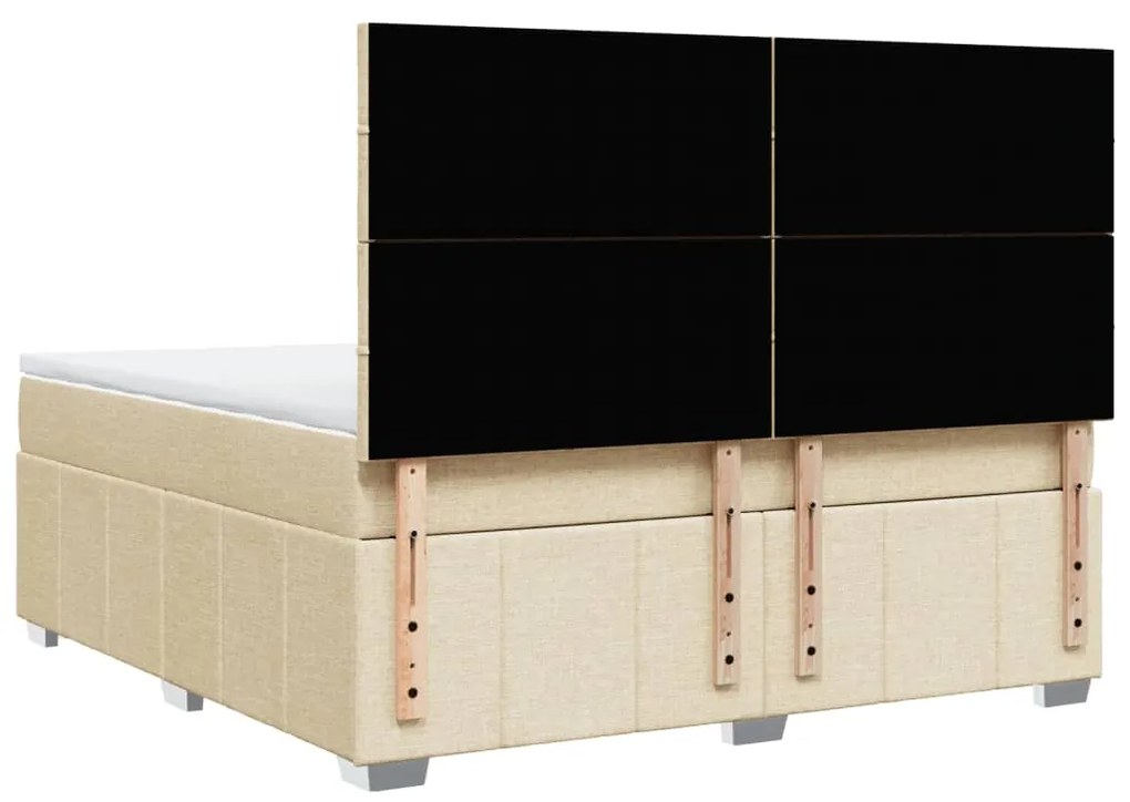Cama com molas/colchão 180x200 cm tecido cor creme