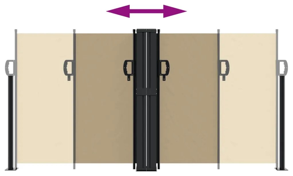 Toldo lateral retrátil 120x1200 cm bege